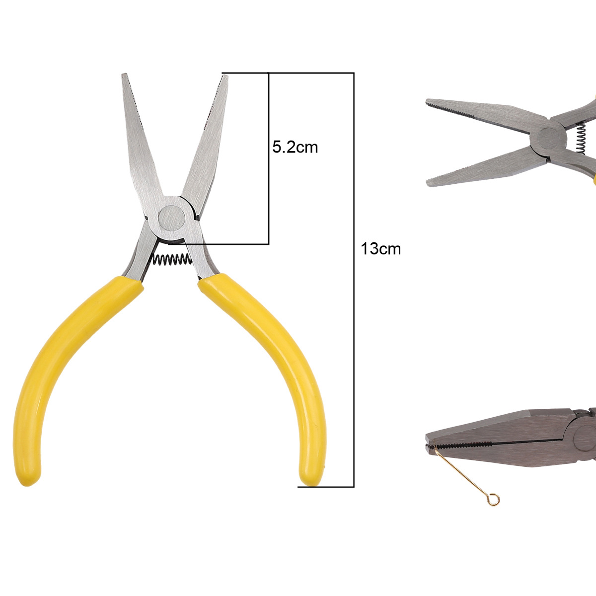 Yellow handle flat nose pliers (with teeth) length about 13cm1pc/pack
