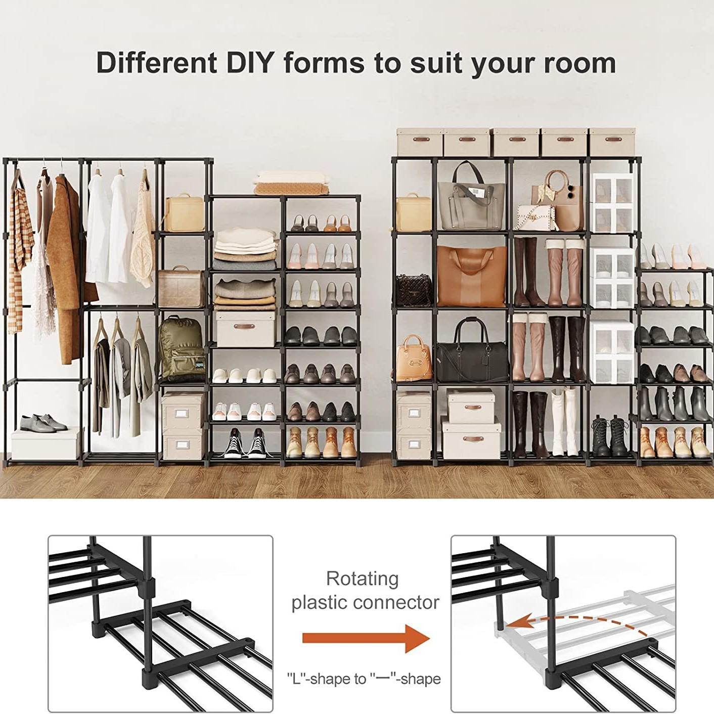 Armario portátil superventas transfronterizo con zapatero, independiente, DIY, integrado, de gran capacidad