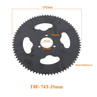 Motosiklet ləvazimatları və aksesuarları — Tooth Chain Sprocket Chainring - t8f-74t-35mm-black-660g