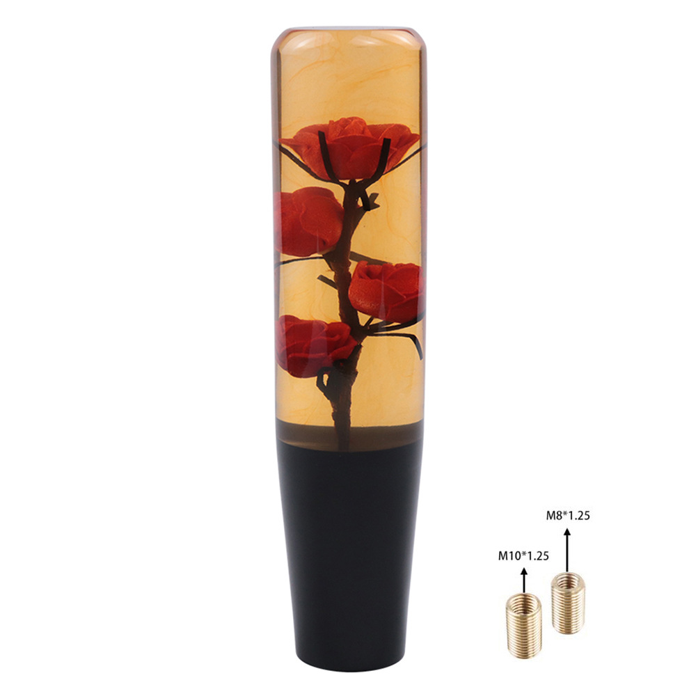 Car modification universal acrylic personality crystal rose gear head shift manual gear shift lever head
