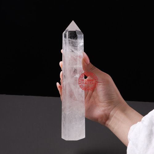 Wholesale of natural crystal columns, amethyst pink crystal white crystal single pointed hexagonal prism, crystal raw stone energy column ornaments