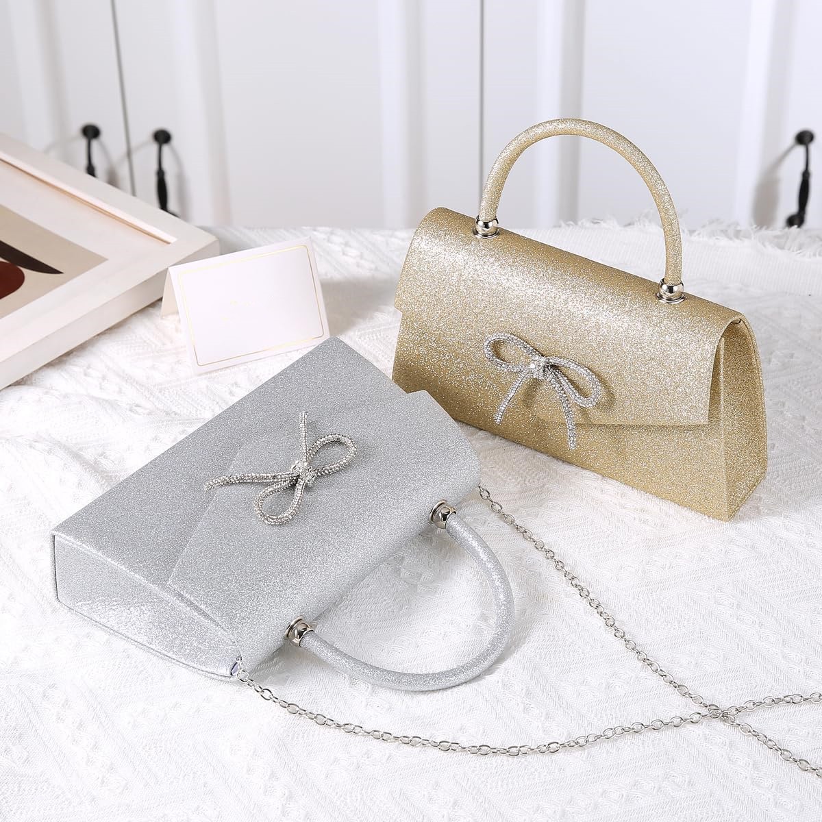 Amazon Leather Women's Banquet Bag Evening Bag Handbag Versatile Square Clutch Crossbody Party Bag - Thumbnail 4