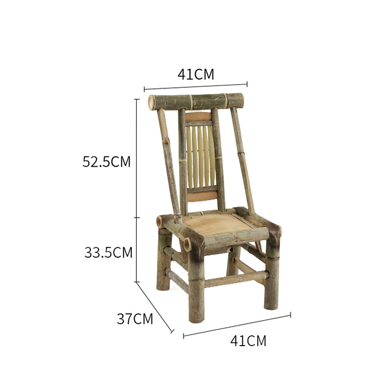 Fábrica directa silla de bambú silla de respaldo hecha a mano vieja silla de bambú tejido de caña silla casera pequeño taburete de bambú adulto bambú image 16