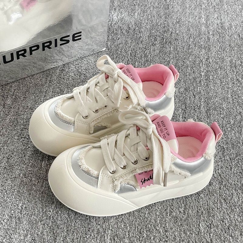 Fashionable Thick-Soled Versatile Chic Shoes Niche Sneakers for Women 2025 New Spring Affordable Dopamine Casual Sneakers