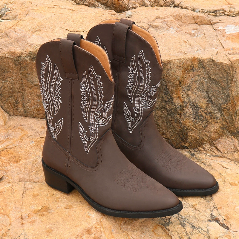 890 Cowboy Boots трансграничная внешняя торговля сапоги мужские высокие сапоги с вышивкой Западный ковбой рыцарь сапоги