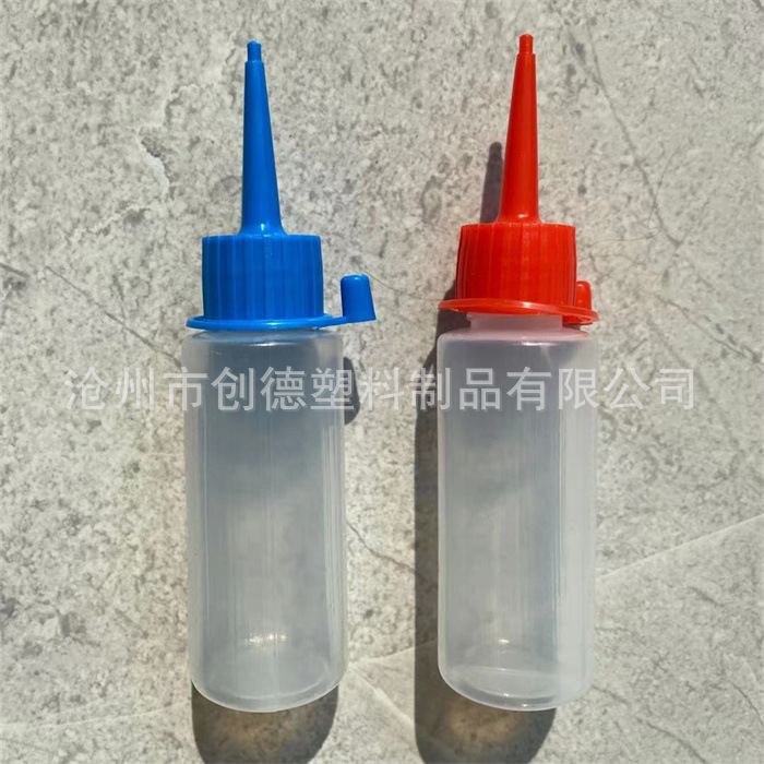 批发60ml美缝剂自流平施工瓶 尖嘴瓶 点胶壶 沙画瓶 可挤压塑料瓶