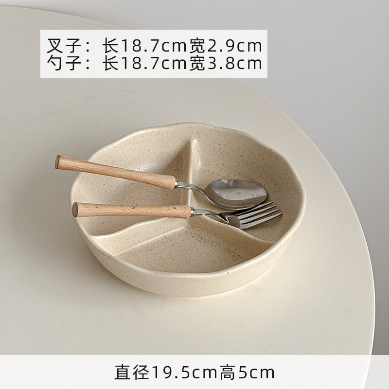 Mooney ins 1人用レース3グリッドセラミックプレート減量サービングプレート朝食プレート分割脂肪減少ホームプレート|undefined