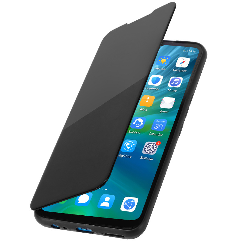 适用传音SAM A325G手机壳翻盖黑金纯色A52 A72简约手机套