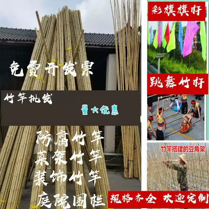 菜架竹竿搭架豆角架篱笆栅栏篱笆彩旗毛竹晾衣隔断毛楠竹厂家批发