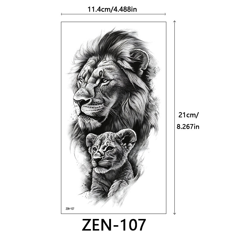 新品跨境 ZEN小全臂纹身贴半臂纹身贴动物花朵万圣节纹身贴tattoo|undefined