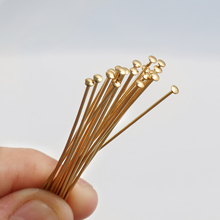 铜镀真金18K弧面蘑菇头图钉T字针平头针DIY手工饰品耳环配件材料