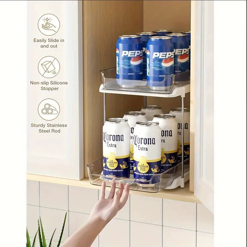 Pull-Out Double-Layer Sink/Bath Storage Rack with Clear Drawers – 2-Tier or 3-Tier Organizer