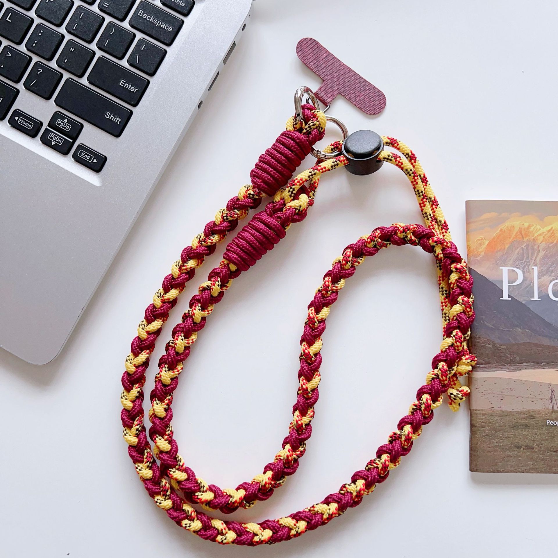 Color 4 hilos cuerda trenzada correa de mensajero de moda cordón de teléfono móvil cadena colgante resistente a la pérdida ajustable transfronterizo