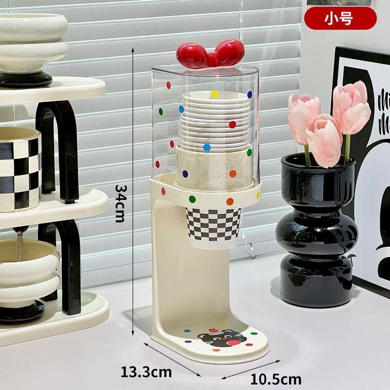 一次性杯子取杯器高颜值免打孔壁挂墙纸杯架饮水机水杯收纳架防尘|undefined