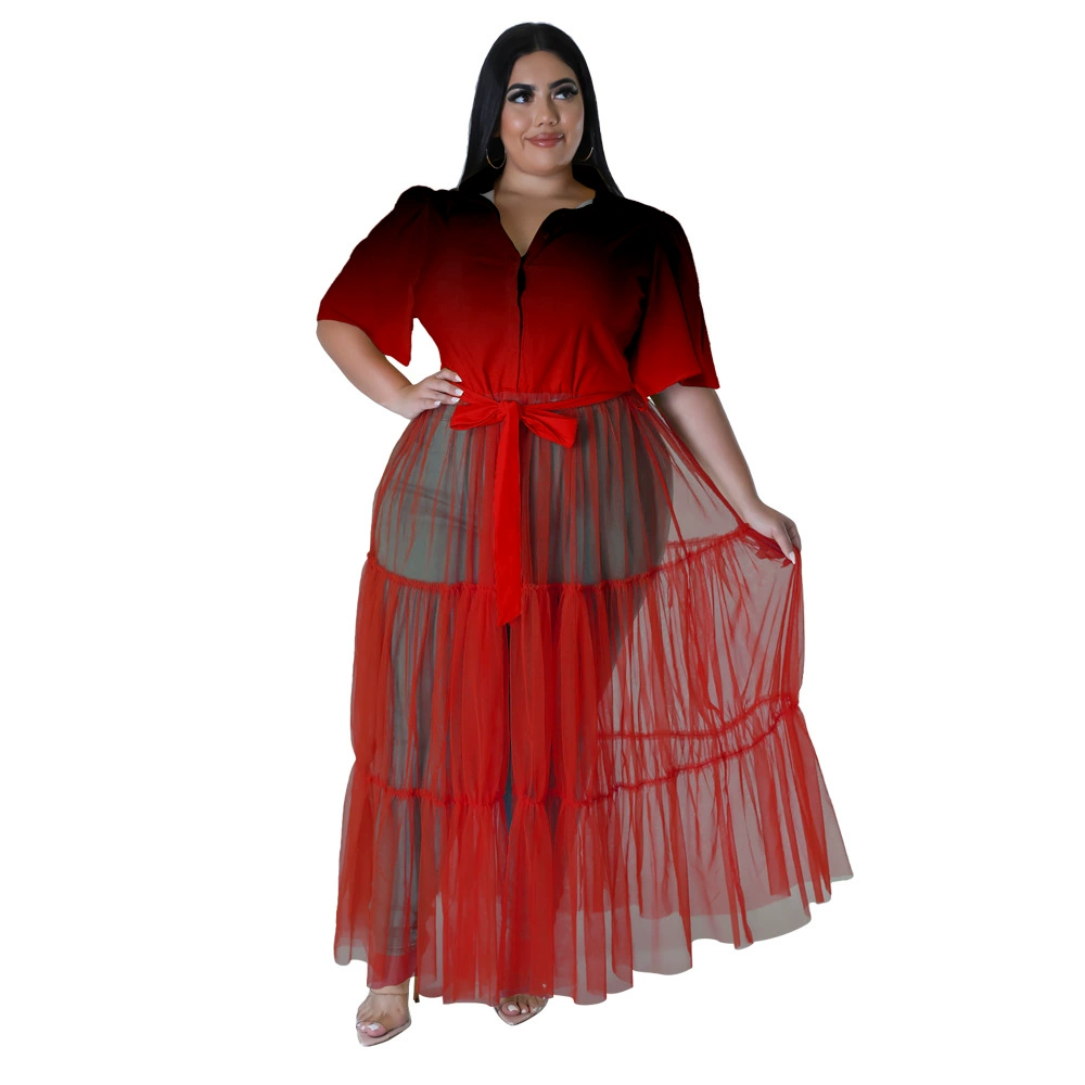 Summer shirt, dress, 2023, European style, plus size, Amazon