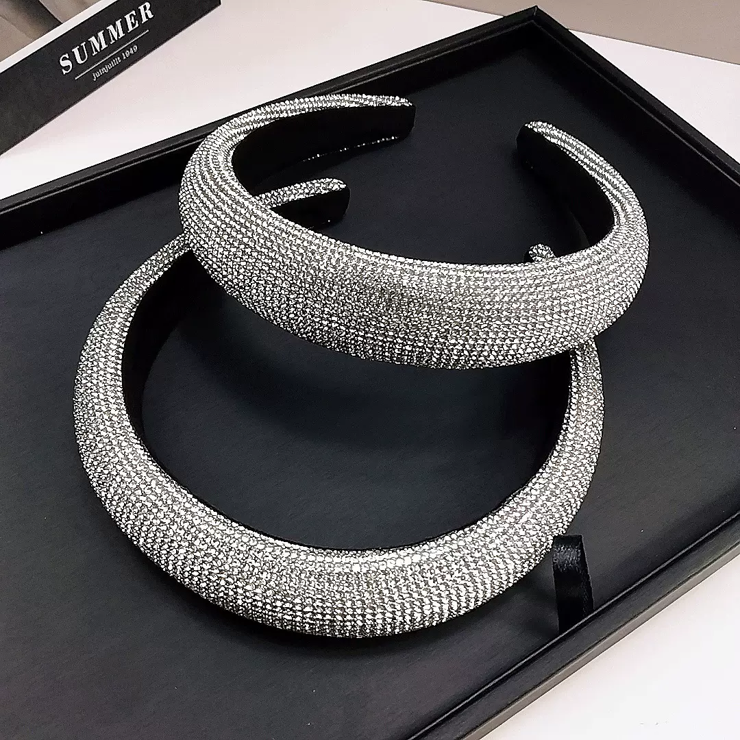 轻奢财阀系闪钻气质水钻发箍女名暖优雅洗脸压发高端超闪满钻头箍