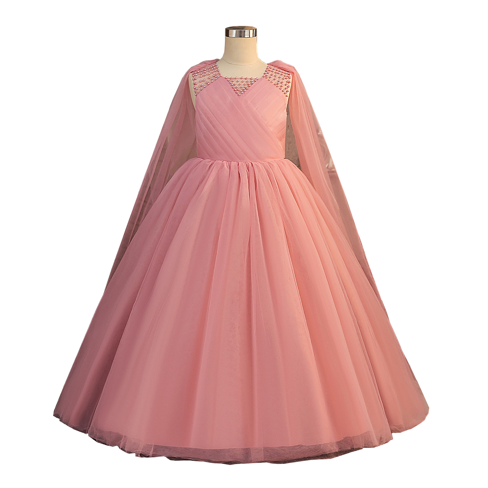 Transfronterizo vestido largo para niños anfitriones de piano espectáculo de baile vestido de baile de chicas vestido de noche