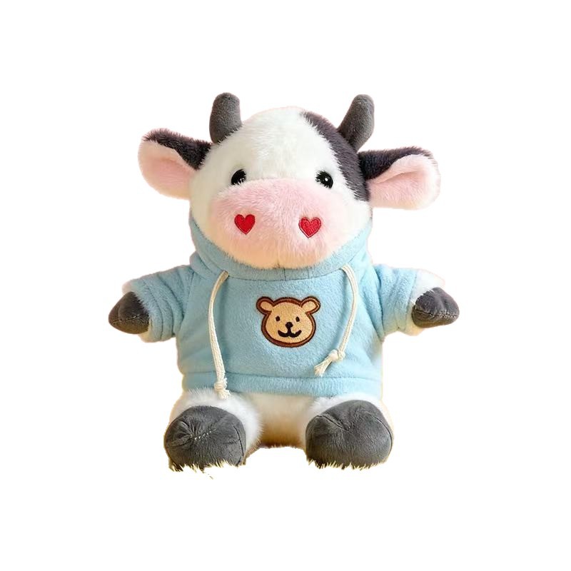Transfronterizos de vestir grandes flores juguetes de peluche muñecas de vaca zodiacal muñecas de tela regalo muñecas de vaca de flores muñecas