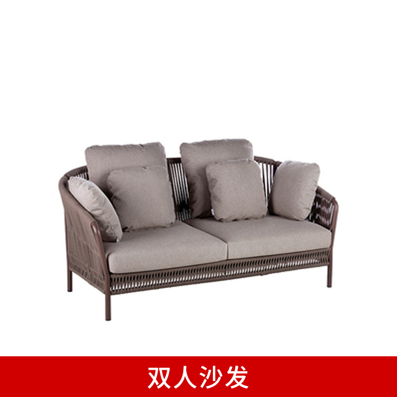 Ocio al aire libre sofá de ratán villa decoración suave al aire libre balcón al aire libre patio jardín Oliphen cuerda silla de ratán