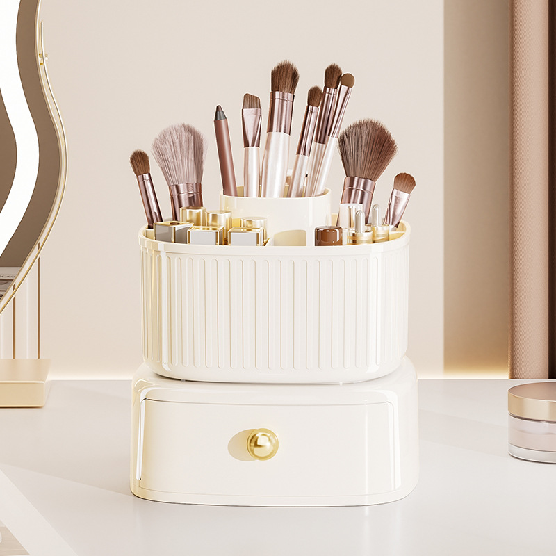 Bolan doble capa giratoria caja de almacenamiento cosmético multifuncional de gran capacidad dormitorio sala de estar escritorio titular de la pluma
