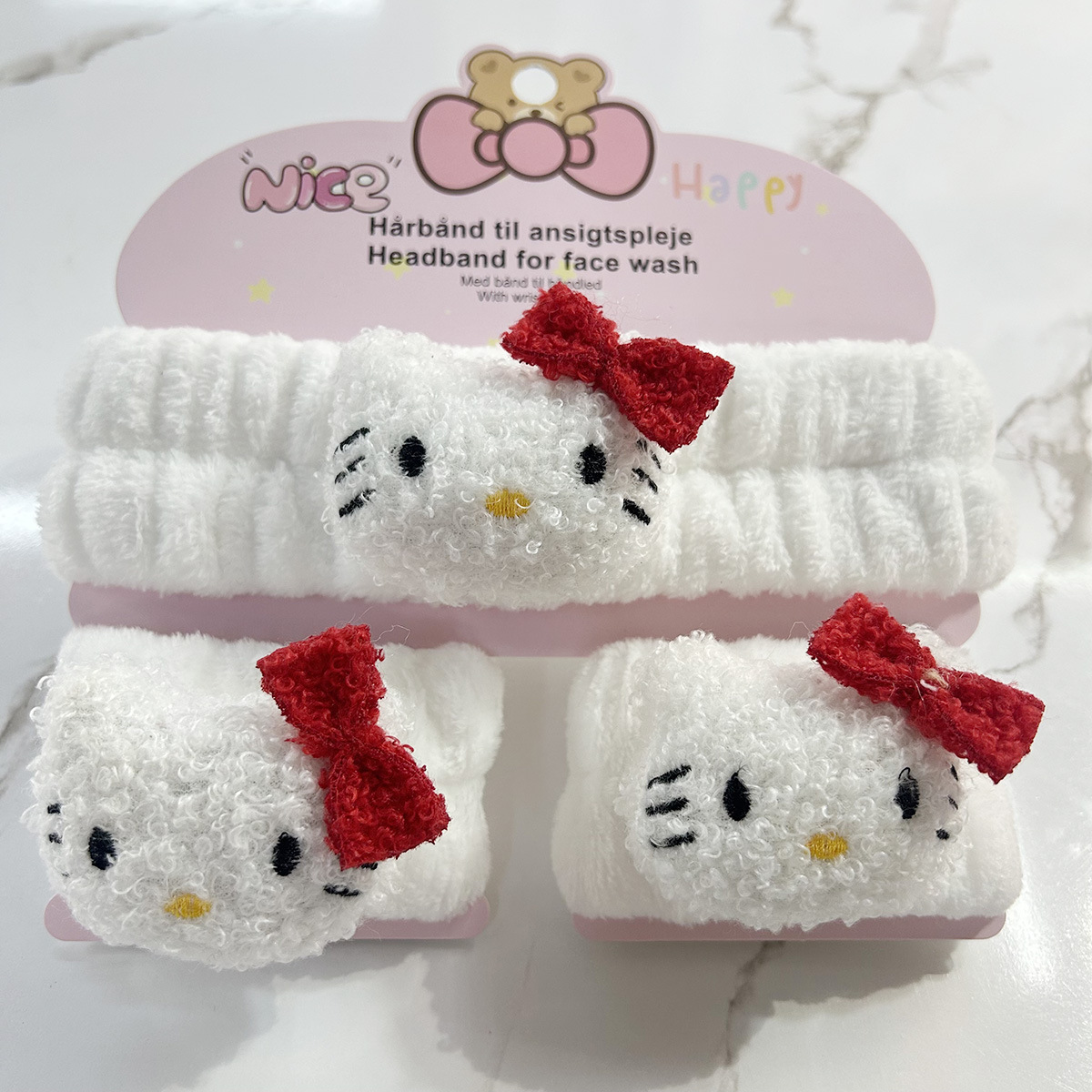 Banda de cabello de moda con tarjeta de papel dulce decoración de animales pequeños de peluche de lavado banda de cabello de dibujos animados correa de muñeca tridimensional