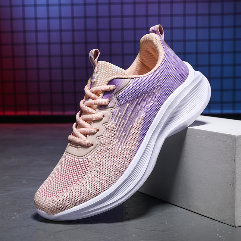 Zapatos de mujer transfronterizos de Jinjiang 2025 nuevos zapatos deportivos para mujer cómodos y ligeros zapatos para correr zapatos casuales transpirables de todo fósforo