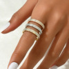 Jewelry, fashionable accessory, golden ring stainless steel for beloved, simple and elegant design, pink gold