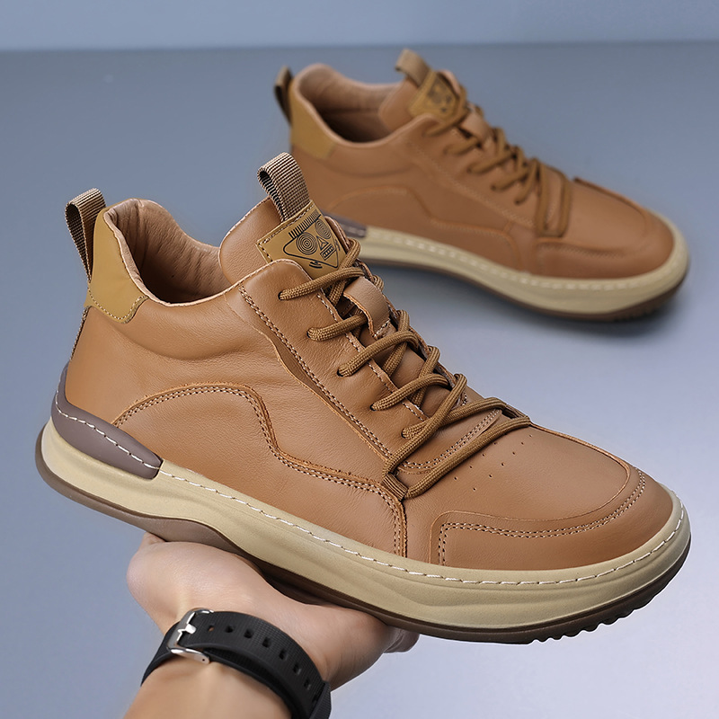Zapatos de cuero para hombres de cuero de alta altura, zapatos casuales de cuero para hombres, diseño de nicho, zapatos de mango de moda, zapatos para hombres