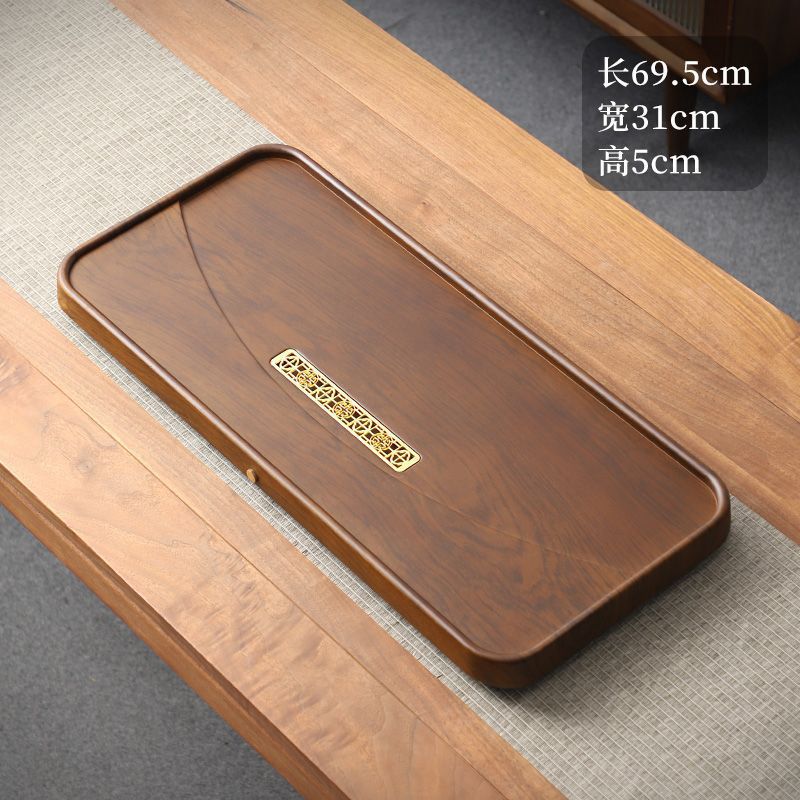 Placa de té de madera sólida, mesa de té simple de oficina, mesa de té china, almacenamiento y drenaje de agua, mesa de té eléctrica