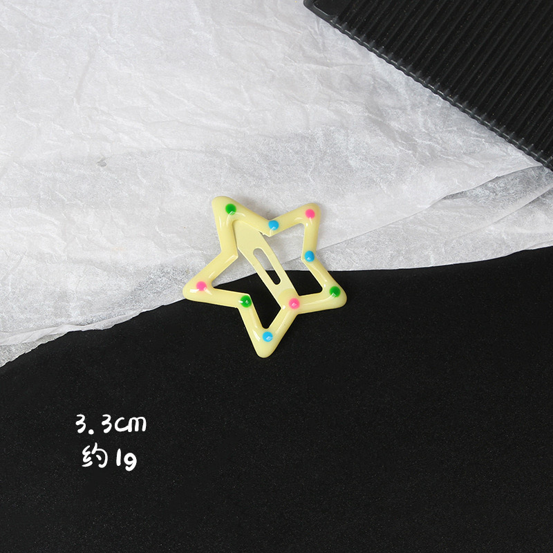 SKU图_波点星星发夹浅黄色SL-60025