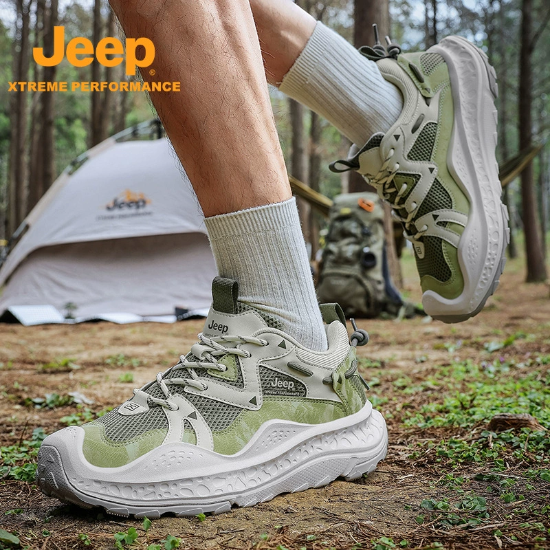 Jeep сетчатая туристическая обувь для походов, дышащая нескользящая комфортная обувь с амортизирующей платформой, новая коллекция