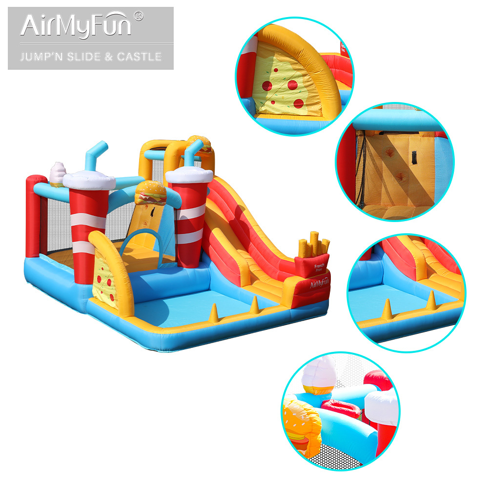 AMF inflatable castillo infantil inflatable casero cama trampolín interior y exterior castillo infantil casero inflatable tobogan