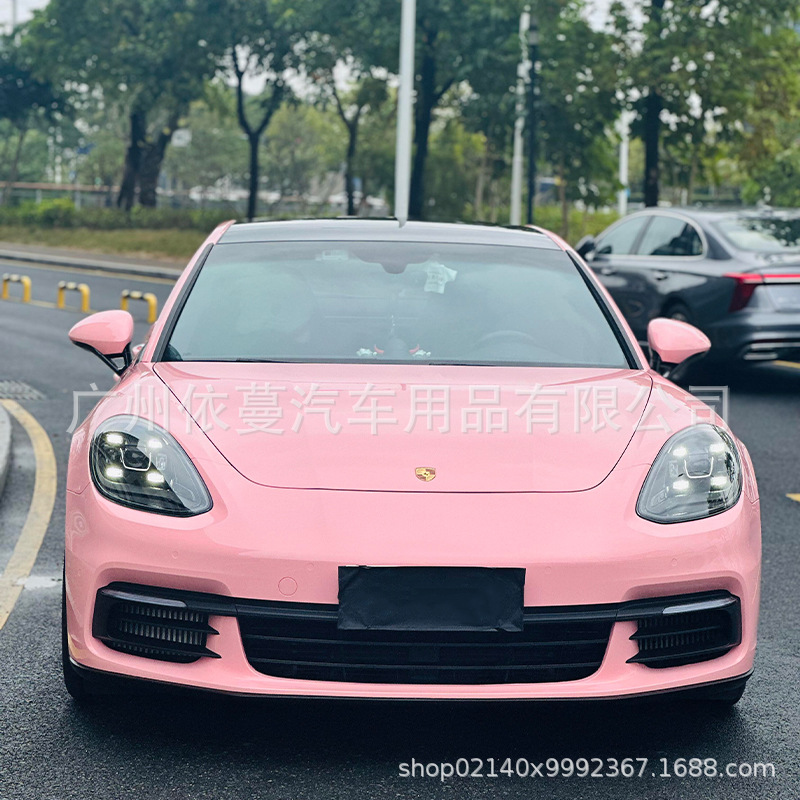 Factory Direct Sales Car Color Change Film Self-Adhesive Pet Ultra-Bright Crystal Blush Pink Motorcycle Modification Full Body Wrap Film