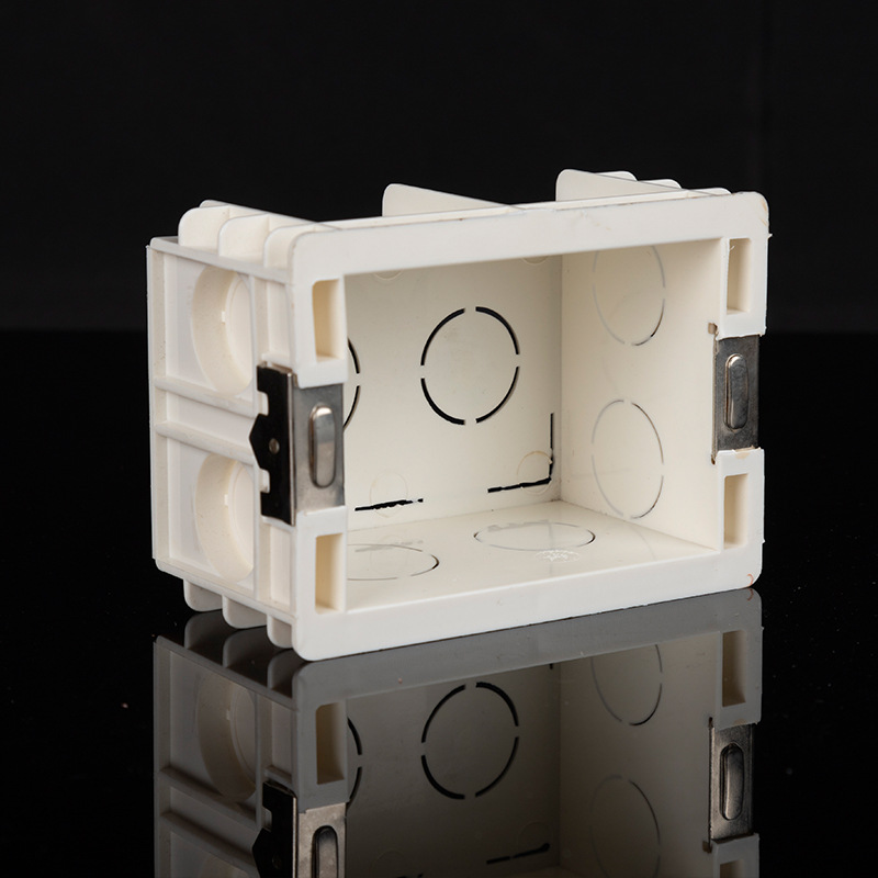 源头工厂工程预埋暗装绝缘阻燃抗压抗寒塑料pvc118线盒开关底X20