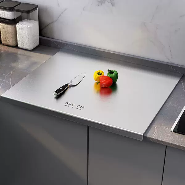 【15,000 positive reviews】316 stainless steel cutting board and chopping board for kitchen use, thickened and double-sided