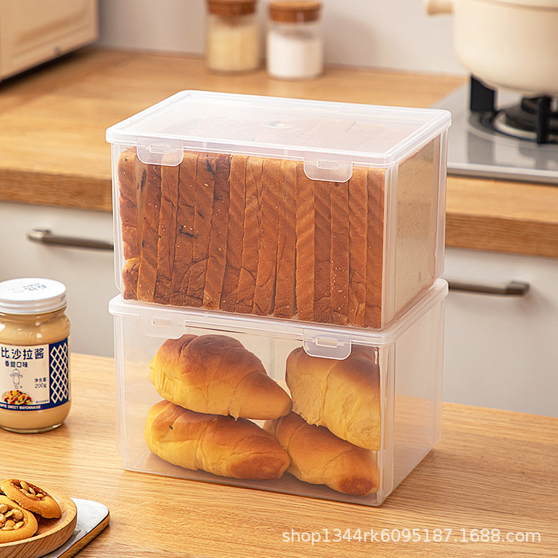 日本輸入スライスパン収納ケース冷蔵庫ロースト専用タッパー食品級ケーキ密封ケース|undefined