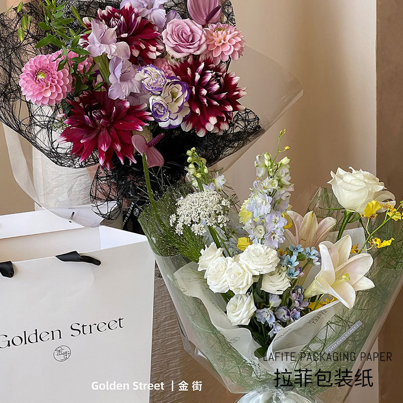 Huaxi de alta calidad Lafayette serie de papel de embalaje flor flor flor buquet forro con diseño floral DIY material de embalaje