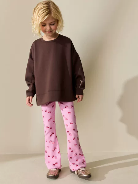 2026 Girls' Flared Pants Spring and Summer New Style Children's Mid-Waist Outerwear Pants for Young Children Summer Slightly Flared Children's Leggings