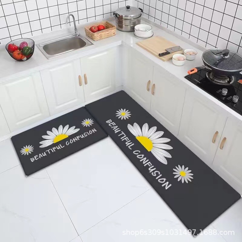 Alfombra de piso de cocina fábrica al por mayor puerta larga alfombra antideslizante alfombra de cocina alfombra de puerta de dibujos animados del hogar estera de la puerta