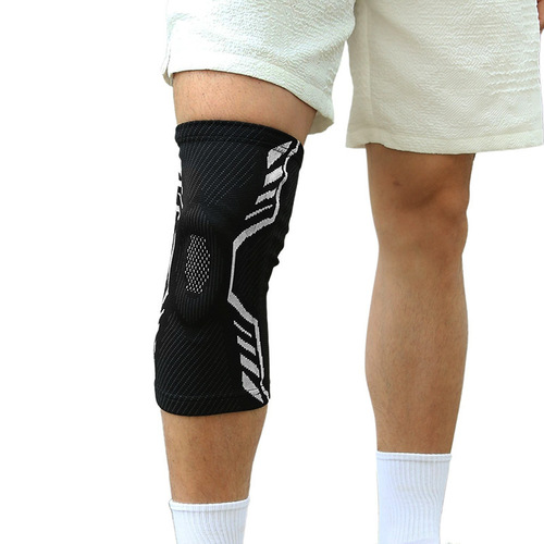Pressurized spring knee pads for basketball, running, mountaineering and cycling support, sports and outdoor products, knitted breathable protective gear