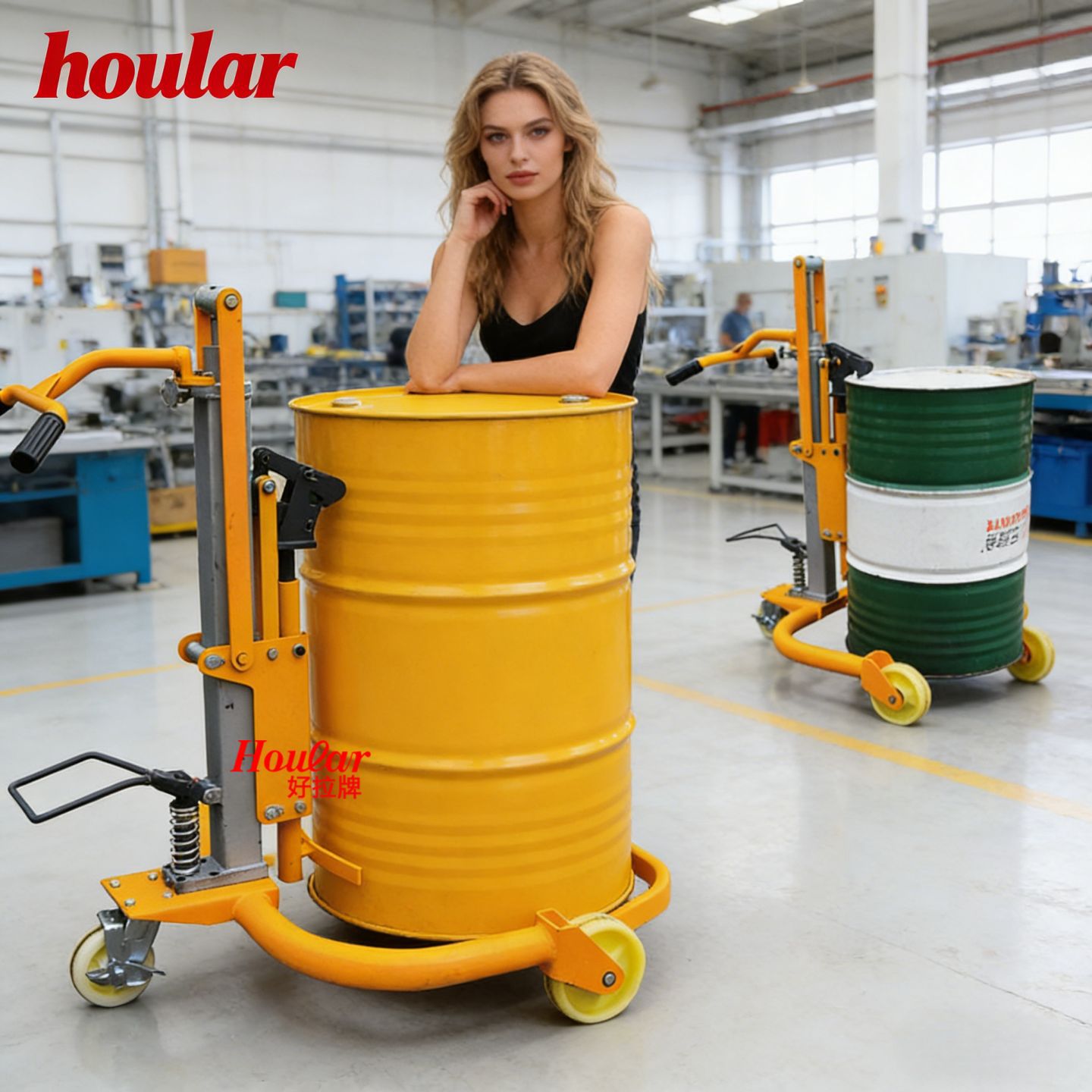 hoular好拉300kg油桶搬运车经济型液压油桶车YTC300A油桶手推车