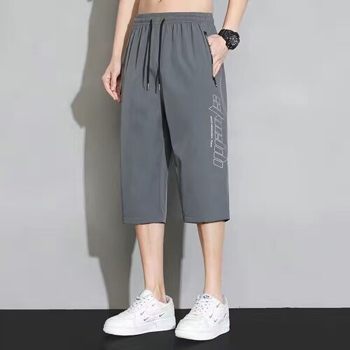 Seven-quarter pants athletic pants spring and autumn work casual shorts ice silk pants for men summer thin loose ankle tie-dye quick-drying