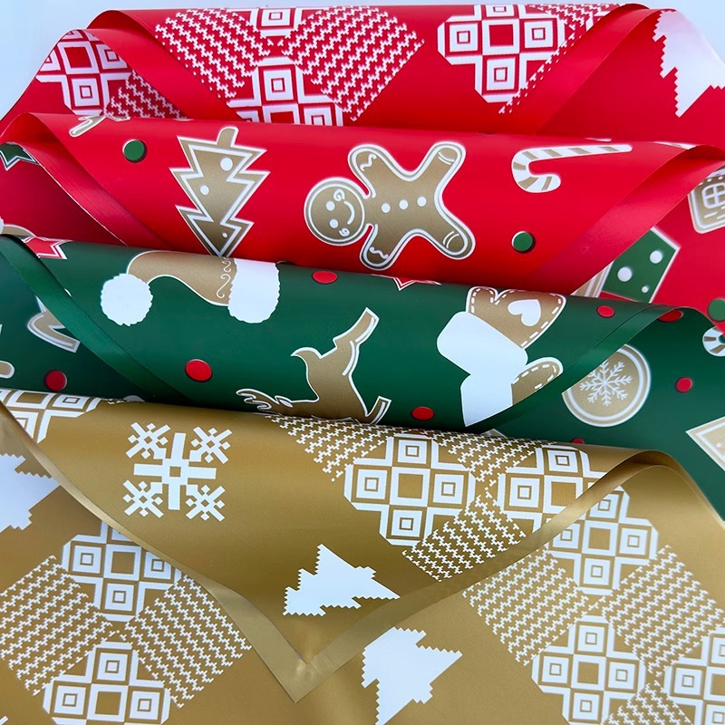 Navidad impermeable fruta regalo ramo floral papel de embalaje de Nochebuena regalos serie de regalos materiales DIY image 4
