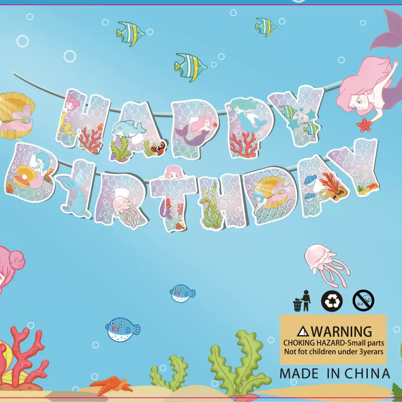 跨境热卖派对装饰 拉旗套装 可爱主题 生日拉旗 派对装饰聚会布置