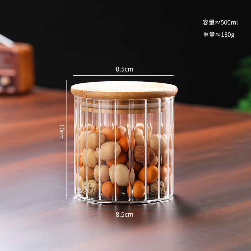 家庭用密封ガラス貯蔵タンク大サイズ貯蔵瓶五穀雑穀缶竹木蓋茶葉缶キャンディー缶|undefined