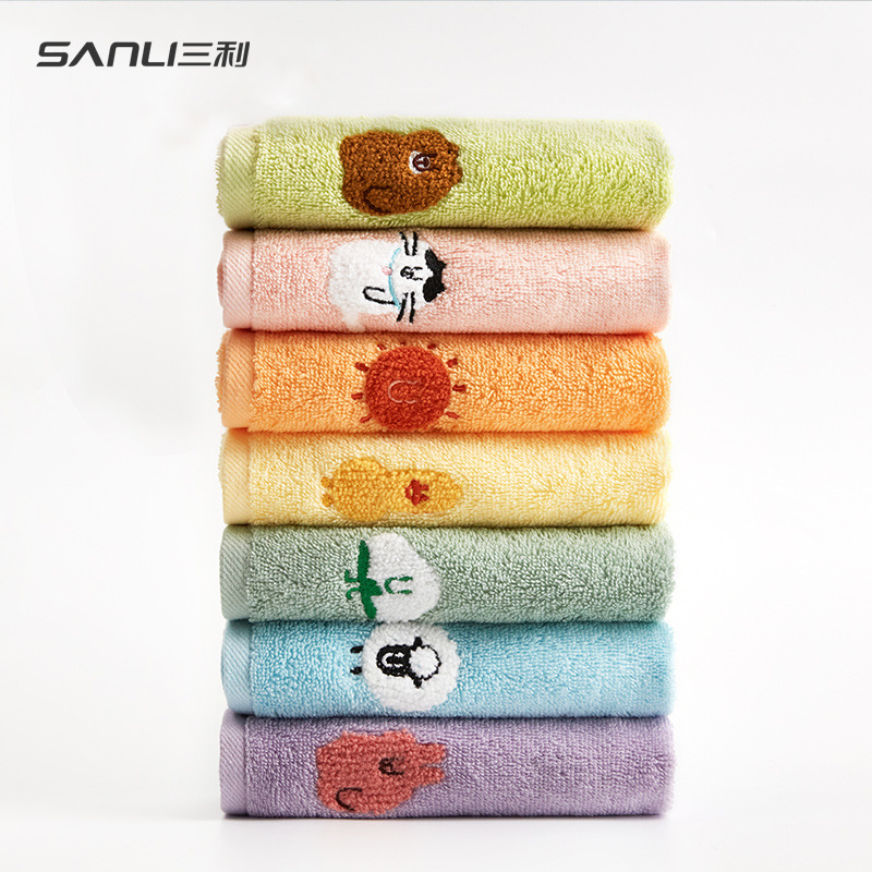 [New Product] Sanli Towel 25*50 Baby Face Towel Pure Cotton Towel Embroidered Hand Towel Baby Saliva Towel