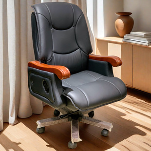 Source Factory Executive Chair, Business Leather Ceo Office Chair, Solid Wood Cowhide Reclining Executive Chair, Computer Chair, Comfortable