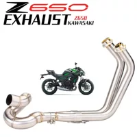 Подходит для модифицированного переднего выхлопа Kawasaki Ninja650 Z650, полноразмерная выхлопная труба из нержавеющей стали, неразрушающая модификация