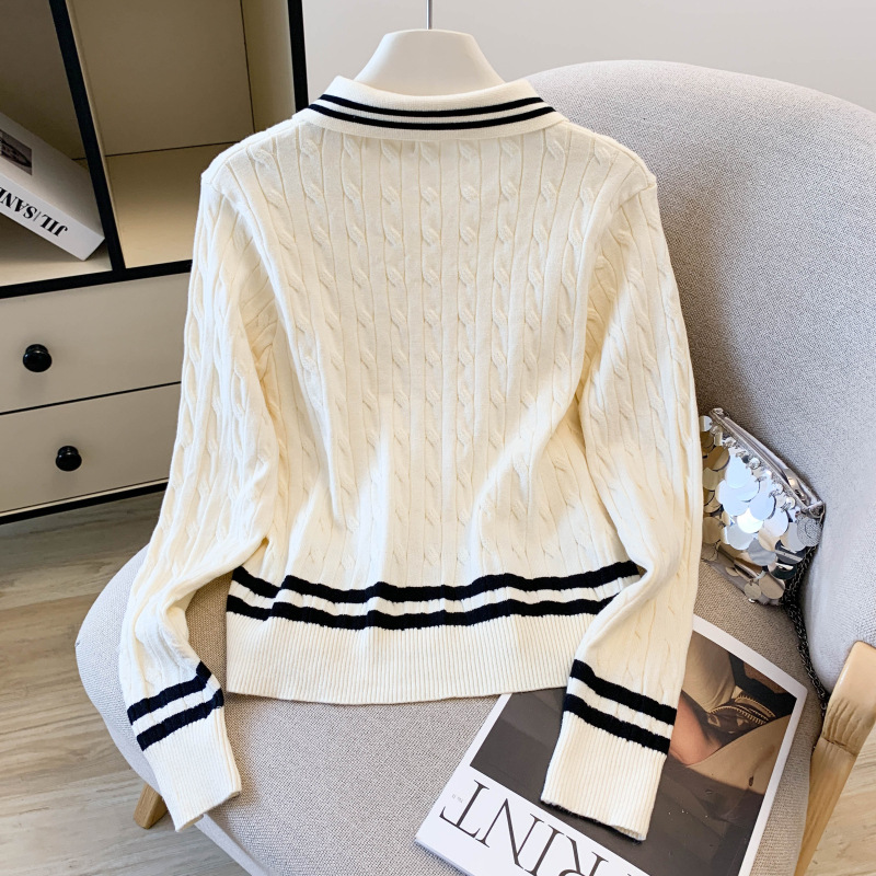 Damen Strickpullover Mit Polokragen Für Den Lässigen Herbst-look_voghion.com