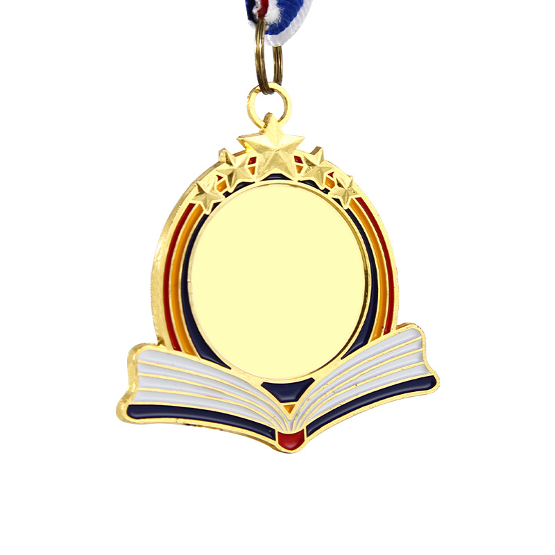 Nuevo diseño gratuito personalizado de medallas, competencia de aprendizaje de escuela creativa personalizada, lectura, listado de metal, apertura de moldes